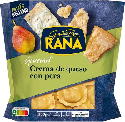 Raviolis crema de quesos con pera front packaging