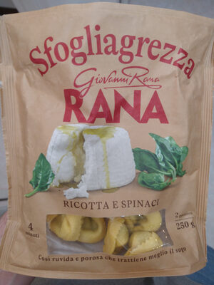 Sfogliagrezza Tortelloni Ricotta e Spinaci front packaging