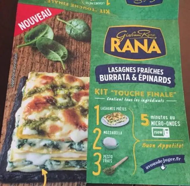 Lasagnes fraîches - Burrata & Épinards front packaging