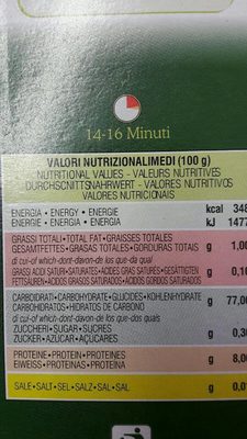 Riz Carnaroli Superfin nutrition facts table
