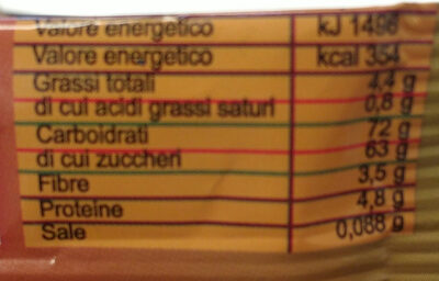 fruttelle nutrition facts table