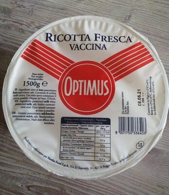 Ricotta fresca vaccina