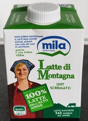 Latte di Montagna UHT scremato front packaging