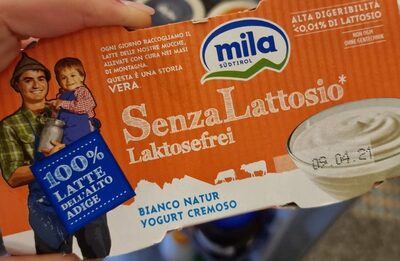 yogurt bianco senza lattosio front packaging