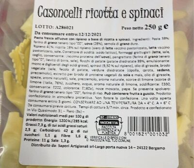 Casoncelli ricotta e spinaci