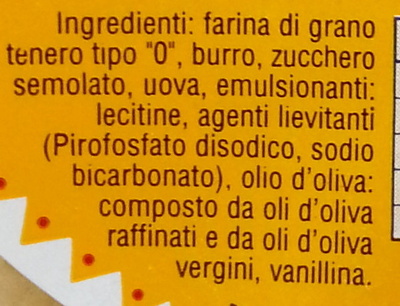 Ovaline al burro Barovero Specialità Dolciarie ingredients label