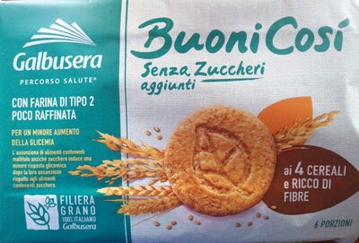 Galbusera 4 cereali senza zuccheri front packaging