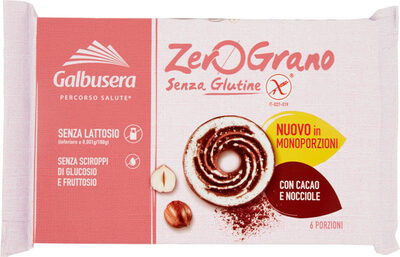 Zerograno senza glutine con cacao e nocciole front packaging
