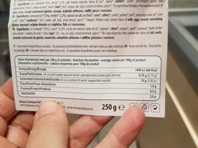 Risotto facile alle ortiche ingredients label