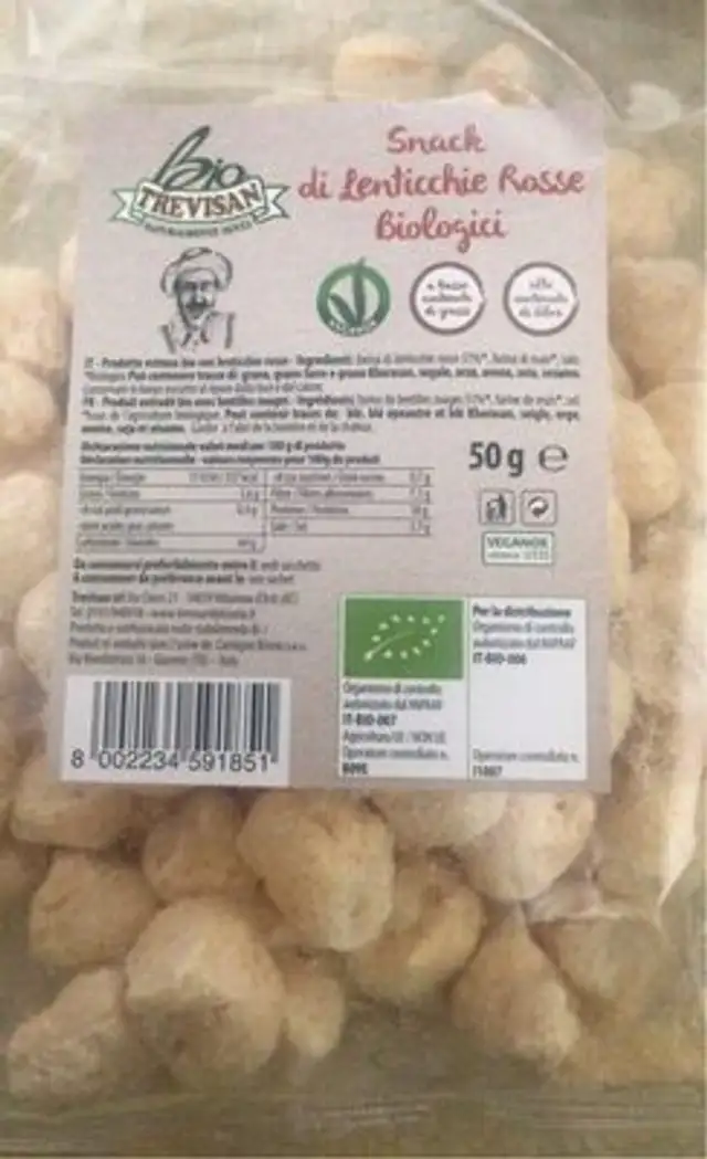Snack di Lenticchie Rosse Biologici front packaging