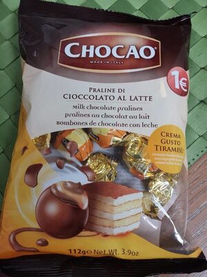 Milk chocolate pralines front packaging