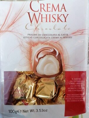 Chocolate crema whisky front packaging