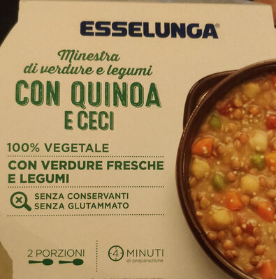 minestra di verdura e legumi con quinoa e ceci