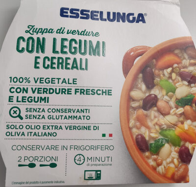Zuppa di verdure con legumi e cereali