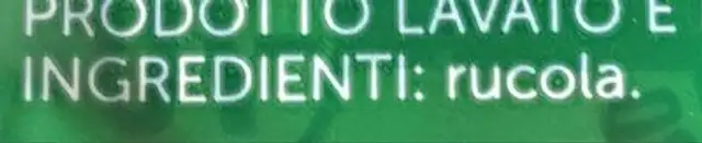 Rucola ingredients label