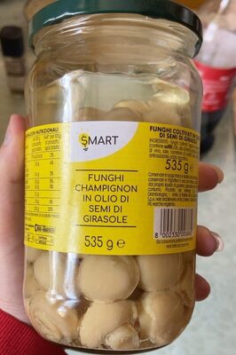 funghi champignon in olio di semi di girasole front packaging