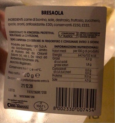Bresaola front packaging