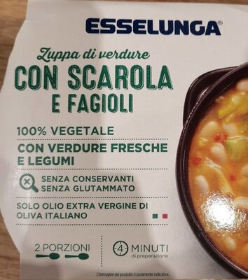 Zuppa di verdure con scarola e fagioli
