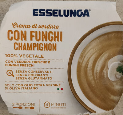 Crema di verdure con funghi porcini front packaging