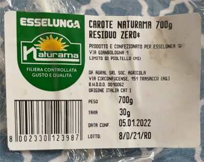 Carote naturama residuo zero