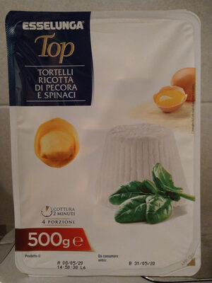 Tortelli ricotta di pecora e spinaci front packaging