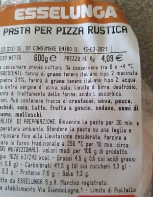 Pasta per pizza rustica front packaging