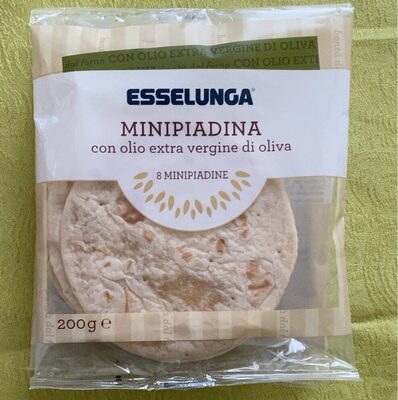 Minipiadina con olio extravergine di oliva front packaging