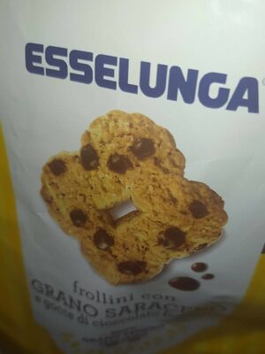 Frollini con grano saraceno e goccie di cioccolato fondente front packaging