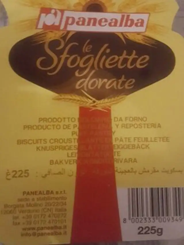 Le sfogliette dorate front packaging