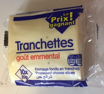 Tranchettes goût emmental front packaging
