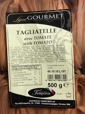 Tagliatelle avec tomate front packaging