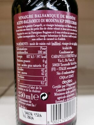 Vinaigre balsamique de modéne vieilli