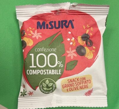 Snack grano soffiato e olive nere