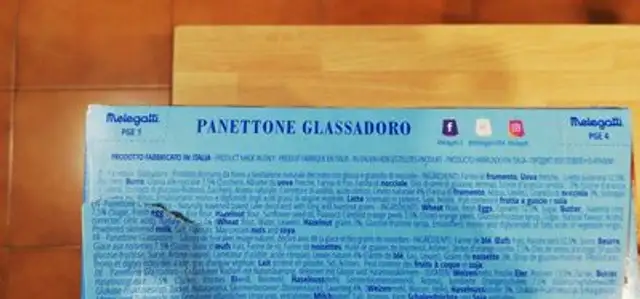 Panettone nutrition facts table