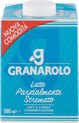 Latte parzialmente scremato uht a lunga conservazione front packaging
