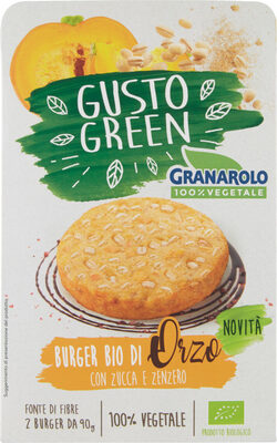 Gusto green burge bio di orzo con zucca e zenzero