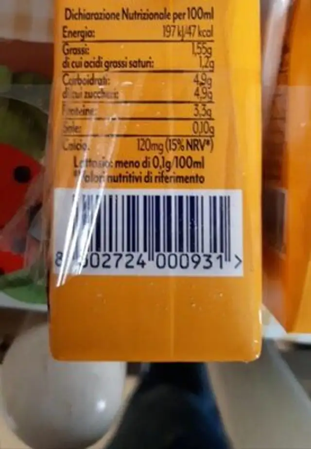 Nella nutrition facts table
