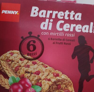 barretta di cereali con mirtilli rossi front packaging