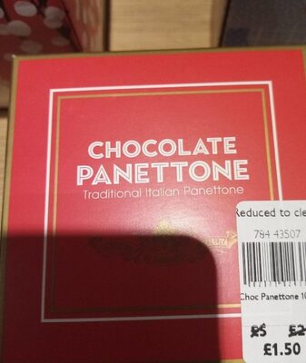 Chocolate panettone front packaging