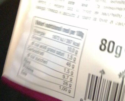 Sì e No super protein nutrition facts table