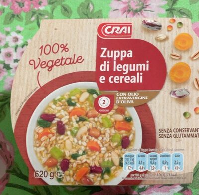 Zuppa di legumi e cereali con olio extravergine di oliva