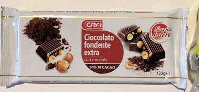 Cioccolato fondente extra con nocciole