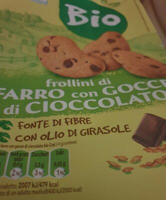 Frollini di farro con gocce di cioccolato