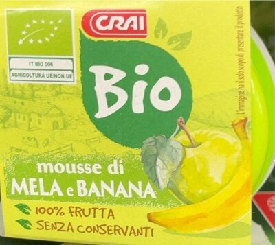 Mousse di mela e banana front packaging