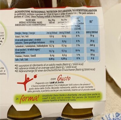 Succo e polpa di pesca