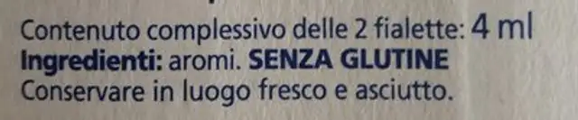 Aroma mandorla ingredients label