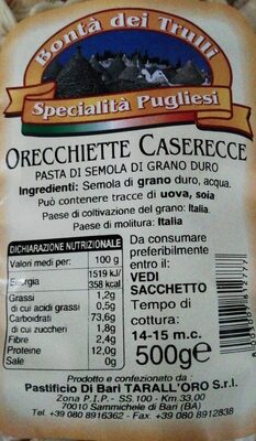Orecchiette caserecce