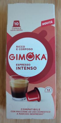 10 Capsule Compatibili Nespresso Gimoka Intenso front packaging