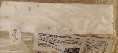 Torrone senza zuccheri aggiunti mandorlato