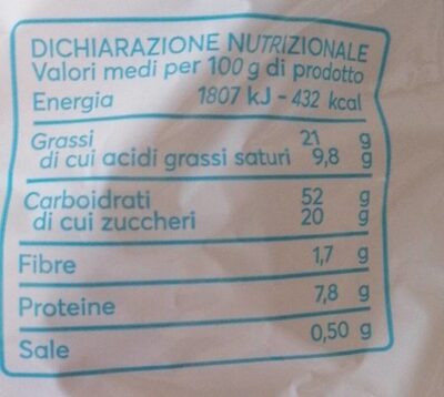 croissant con zucchero in superficie nutrition facts table
